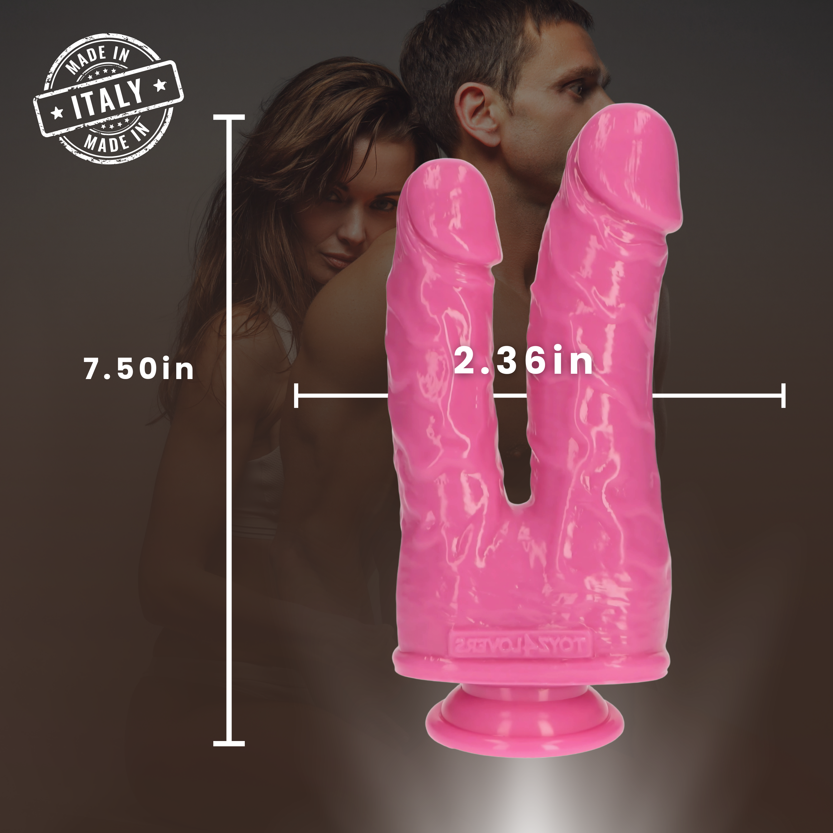 Double Dildo Realistic Romolo and Remo  7.5"