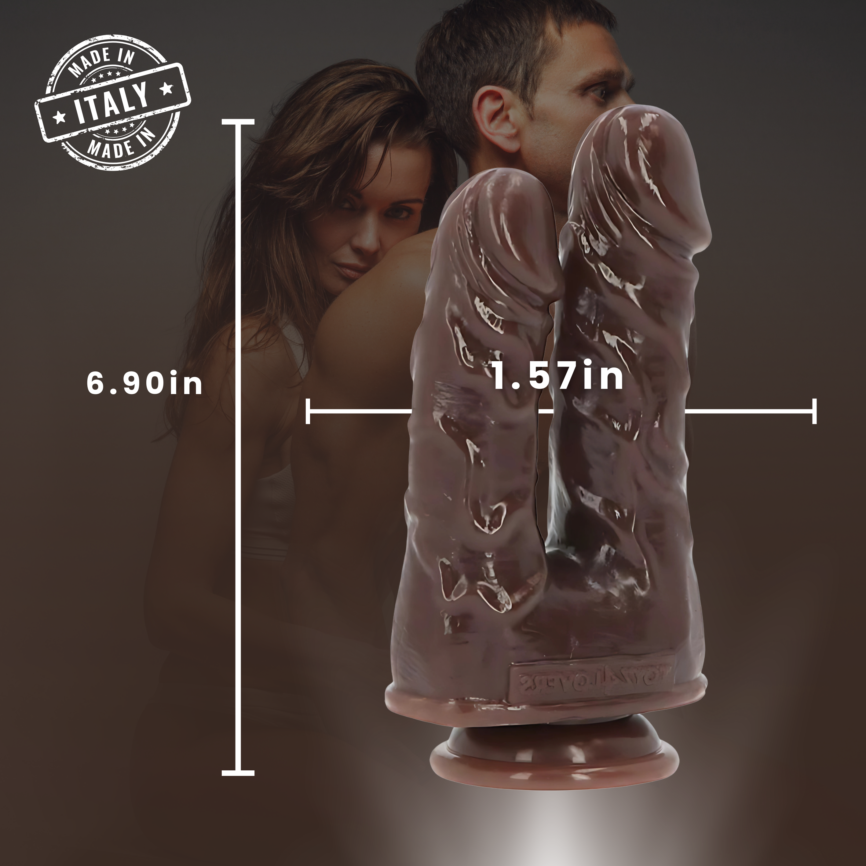Double Dildo Realistic Cain and Abel  6.9"
