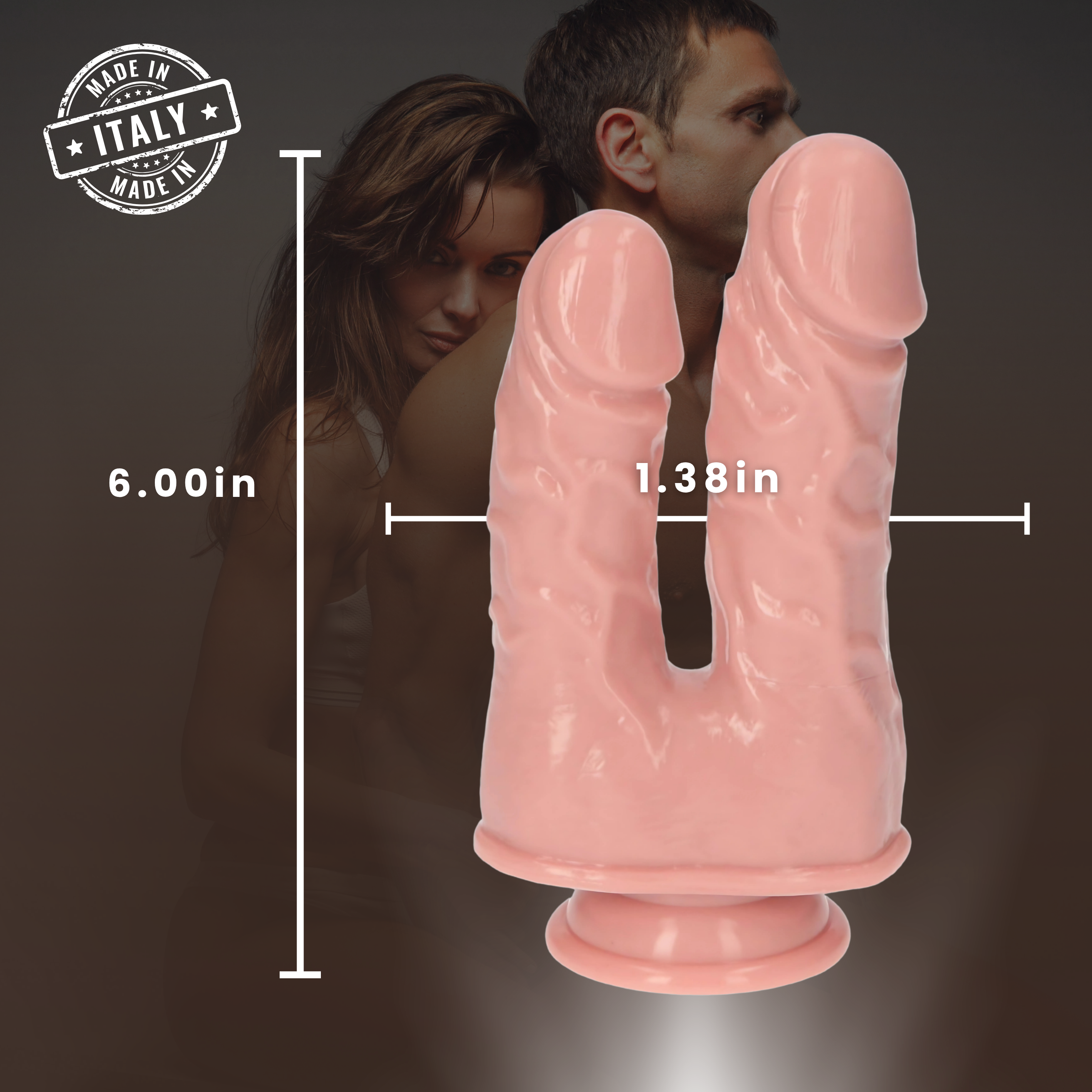 Double Dildo Realistic Cain and Abel  6"